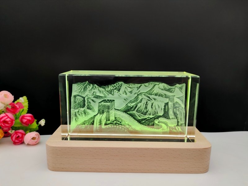 2D engraved-crystal-China Great Wall-01