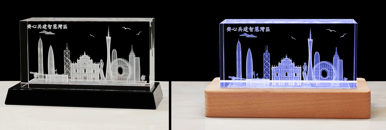 3D engraving crystal- buildings
