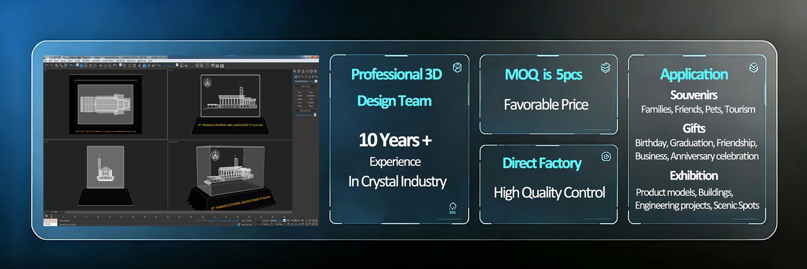 Custom crystal design and manufacturing service